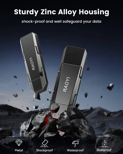 Miniatura 6 de RAOYI SSD externo USB C de 128 GB, unidad de estado sólido 2 en 1 de hasta 450 MB/s USB 3.2 dual + unidad de pulgar tipo C unidad portátil SSD