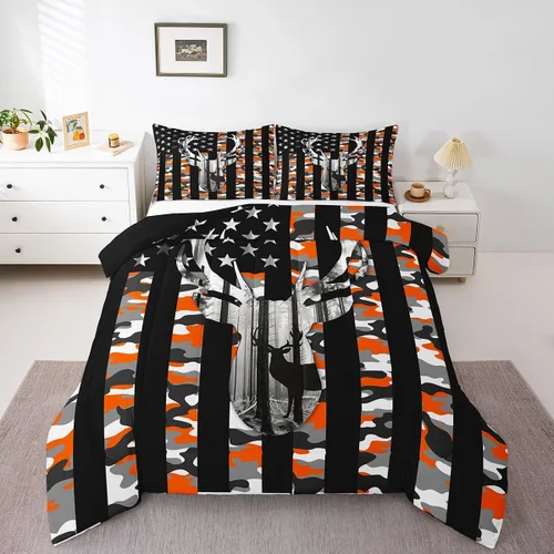 Miniatura 24 de Castle Fairy - Juego de funda de edredón con bandera estadounidense tamaño King, ropa de cama para niñas y adolescentes, funda de edredón con Multi