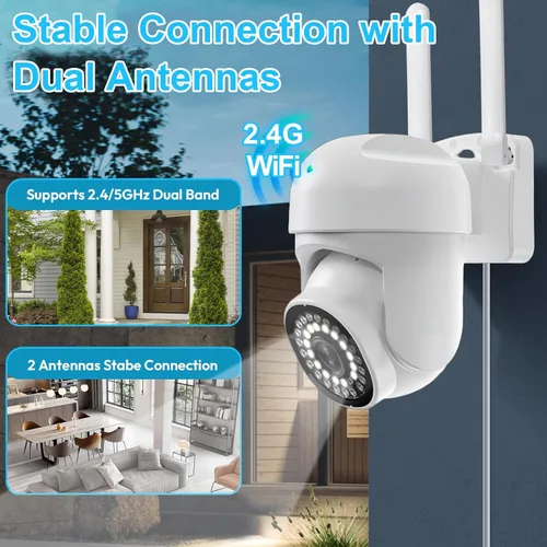Miniatura 3 de Cámara de seguridad de 3MP para exteriores, cámaras HD 2K para seguridad del hogar, compatible con WiFi de 2.4 GHz, seguimiento automático PTZ de 1