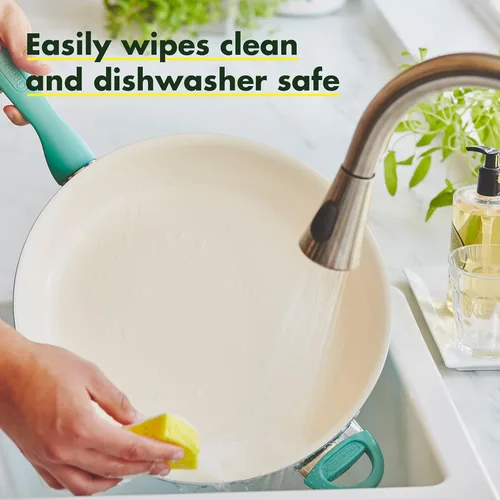 Miniatura 5 de GreenPan Rio Healthy Ceramic - Sartén antiadherente de 13.5 pulgadas con mango auxiliar, sin PFAS, apto para lavavajillas, turquesa