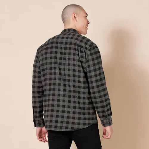 Miniatura 3 de Tienda Essentials Camisa de franela de manga larga para hombre (disponible en tallas grandes y altas)