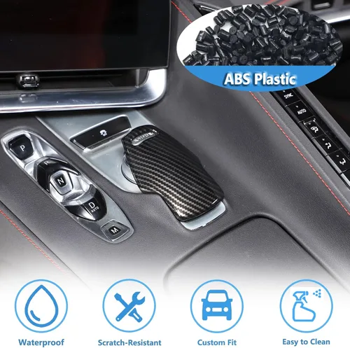 Miniatura 3 de Cubierta de protección de la cabeza de la perilla de la palanca de cambios, ABS, 1 unidad compatible con Corvette C8 Stingray 2020 2021 2022 2023