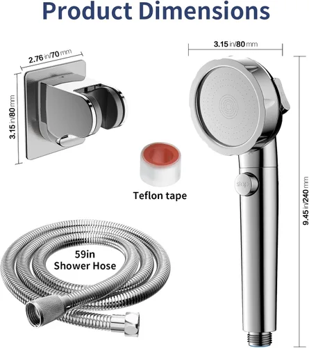 Miniatura 6 de HANLIAN On/Off Pause Camper Shower Head with Filters, Detachable Shower Head with Filter, High Pressure RV Shower Heads with Hose and Self-adhesive