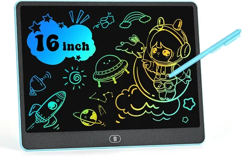 Tableta de escritura LCD para niños, tabletas de dibujo coloridas de 16 pulgadas, juguetes educativos de aprendizaje para niños de 3, 4, 5, 6, 7, 8
