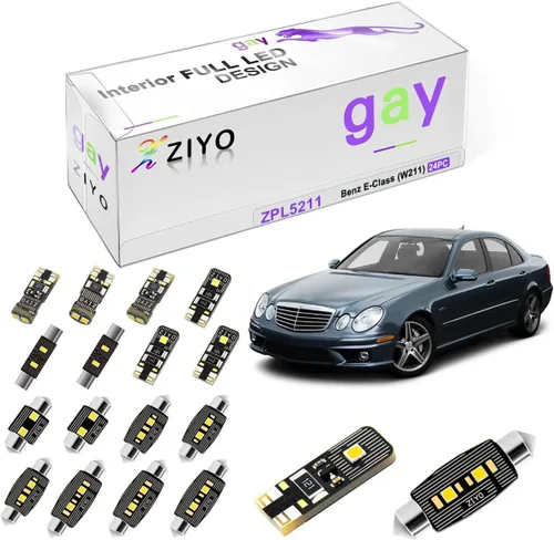 Miniatura 9 de ZIYO Kit de Luz Interior LED de Reemplazo para Mercedes Benz W210 W211 W212 Clase E 1995-2016 + Bombillas para Luz de Matrícula, Actualización