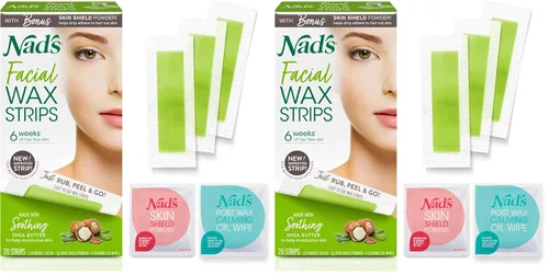 Miniatura 12 de Nad's Tiras de cera facial, hipoalergénicas para todo tipo de piel, depilación facial para mujeres, kit de depilación en casa con 20 tiras de cera