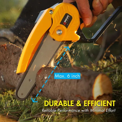Miniatura 2 de Wagan EL7007 OneVolt - Motosierra inalámbrica de 6 pulgadas, mini motosierra con batería recargable de 3.0 Ah con certificación UL, sierra de mano
