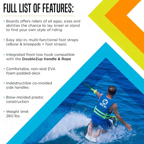 Miniatura 5 de ZUP You Got This Board, All-in-One Kneeboard, Wakeboard, Wakeskate y Wakesurf Board para todas las edades, modelos de 160 y 260 Negro