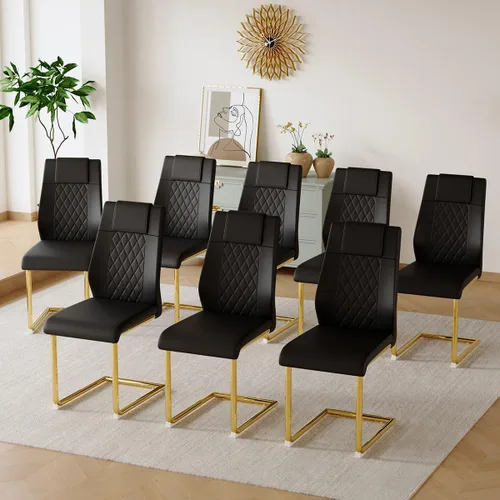 Miniatura 24 de gopop Juego de 4 sillas de comedor, modernas sillas de cocina y comedor con patas de metal galvanizado, sillas laterales tapizadas para comedor