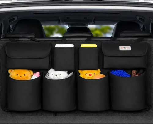 SURDOCA Organizador de maletero de automóvil, bolsa de almacenamiento de coche de gran capacidad con 8 bolsillos, 7 veces organizador de