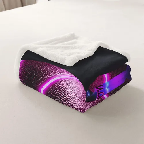 Miniatura 7 de Erosebridal Manta de baloncesto rosa para sofá para niños y niñas, manta de forro polar con temática deportiva, manta de sherpa brillante