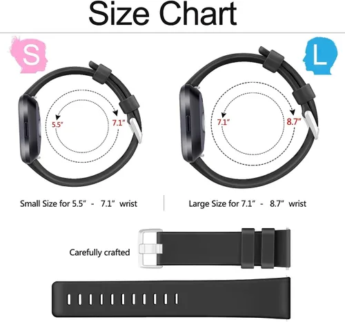 Miniatura 2 de Paquete de 6 correas deportivas compatibles con Fitbit Versa 2 / Fitbit Versa / Versa Lite / Versa SE, correas de repuesto clásicas de silicona
