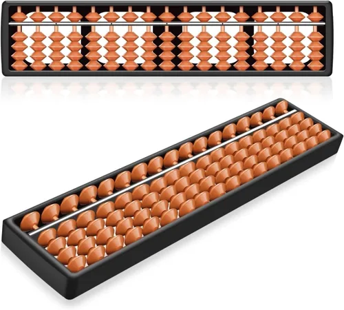 Flexzion SorobanAbacus para adultos y niños – Soroban japonés de plástico de 11 pulgadas con 5 cuentas y 17 varillas para aprendizaje y
