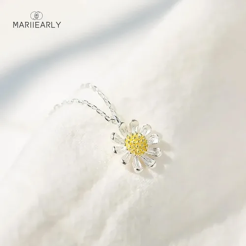 Miniatura 4 de Daisy Necklace For Women 925 Sterling Silver Tiny Daisy Flower Pendant Necklace For Women, Daisy Flower Pendant Necklace Daisy Birthday Christmas