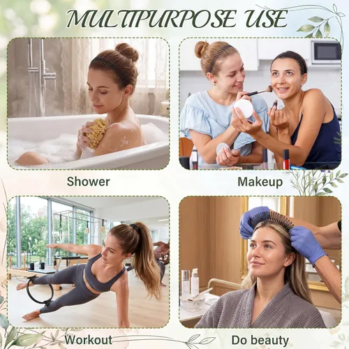 Miniatura 7 de Shappy 9 piezas de peine elástico circular completo de plástico flexible peine de círculo elástico diadema para el cabello para mujeres y niñas