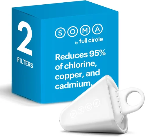 Filtros de agua de repuesto Soma (2 unidades). Filtra mercurio, cloro, zinc y cobre, así como sabores y aromas. Certificados de acuerdo con las