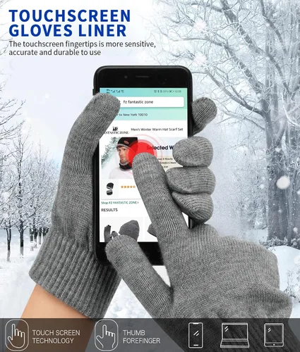 Miniatura 3 de FZ FANTASTIC ZONE Guantes mágicos de lana para pantalla táctil de invierno para mujer con forro polar cálido para mujer