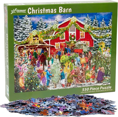 Miniatura 4 de Rompecabezas de granero navideño de 550 piezas por Vermont Christmas Company
