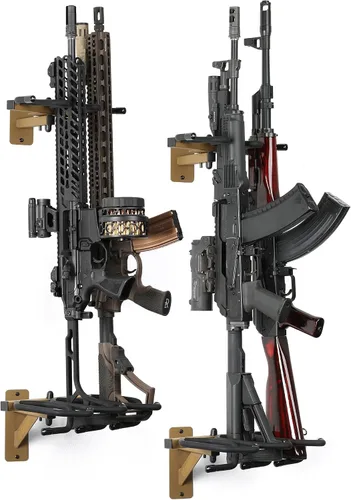 Miniatura 14 de Savior Equipment Soporte de Pared para Rifles Montado en la Pared Táctico para Escopetas Carabinas Armas de Fuego Exhibidor de Armas Independiente