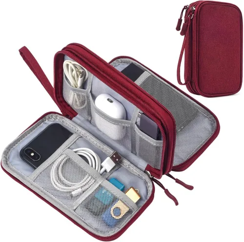 Miniatura 10 de CAAORDKSO Bolsa Organizadora de Electrónicos para Viaje, Estuche Pequeño Organizador de Cables Impermeable, Bolsa de Accesorios, Estuche Electrónico