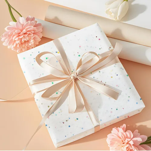 Miniatura 2 de Papel de seda blanco con purpurina para bolsas de regalo, 36 hojas de 14 x 20 pulgadas, papel de regalo reciclable para bodas, cumpleaños
