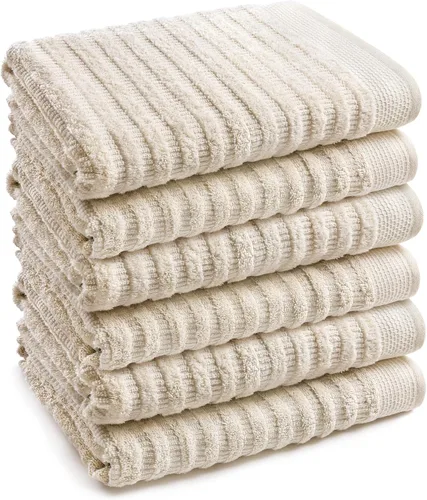 Miniatura 13 de Softerry Juego de toallas de baño de algodón orgánico puro, 100% algodón suave, extra absorbentes y duraderas, de secado rápido de 500 GSM, calidad