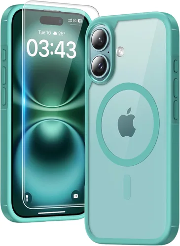 Miniatura 76 de TAURI Funda magnética 2 en 1 transparente para iPhone 14 Pro, compatible con Magsafe [no amarillenta] con protector de pantalla, protección de grado