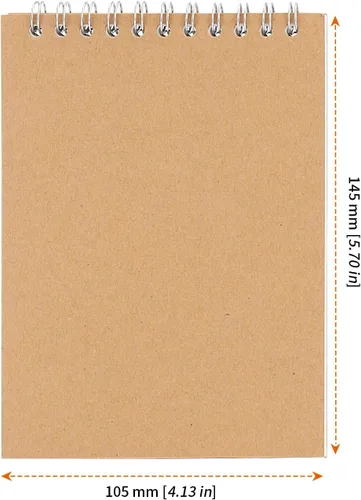 Miniatura 2 de HOZEON 22 cuadernos de bocetos encuadernados en espiral superior tamaño A6, cubierta de cartón marrón kraft en blanco para animación, bocetos