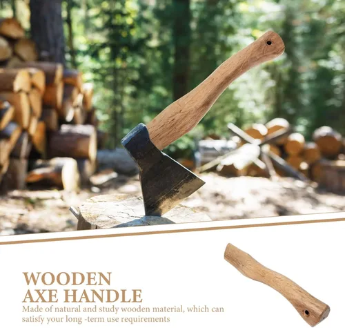 Miniatura 7 de Yardwe Mango de repuesto de madera Hacha para accesorios de campamento Camping Lanzamiento Supervivencia 10.6x1.8 in
