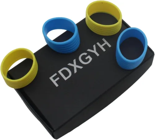 Miniatura 4 de FDXGYH Agarre para raqueta de tenis, anillo de goma con agarre antideslizante para raqueta de tenis de bádminton absorbente en su lugar, color negro