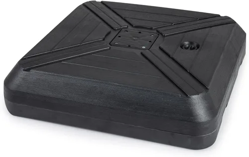 Miniatura 8 de Tangkula Base de sombrilla de patio con ruedas, peso relleno de arena húmeda de 260 libras, placa base cuadrada resistente para sombrilla con barra