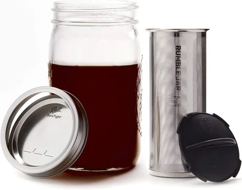 Miniatura 11 de Rumble Jar - Cafetera fría de próxima generación para tarros Mason - El filtro de 200 micrones es ideal para granos gruesos y café más fuerte