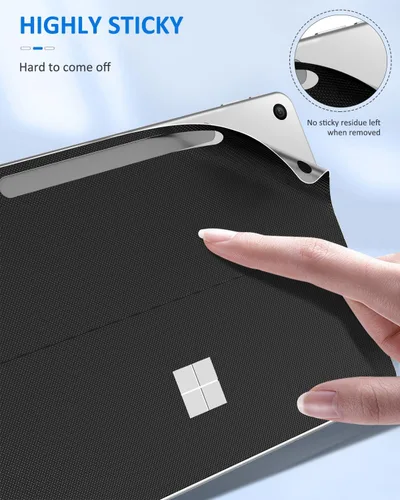 Miniatura 6 de MoKo Calcomanía para tableta Microsoft Surface de 12 pulgadas 2025, piel sintética, cubierta protectora para Surface Pro de 12 pulgadas, color negro