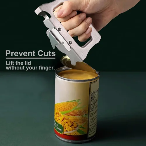 Miniatura 4 de Abrelatas manual de seguridad 2 en 1 (borde suave) y abrebotellas para artritis y manos débiles