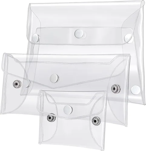 HINZIC Paquete de 3 bolsas de cosméticos transparentes, de diferentes tamaños, portátiles, impermeables, de PVC, organizador de maquillaje,