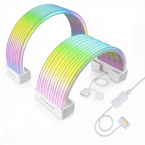 Miniatura 10 de TECWARE Kit de cubierta de cable RGB Flex Compatible con placa base de 24 pines y GPU de 8 pines/16 pines Extensión de cable PSU ARGB