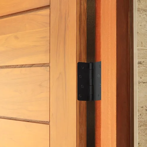 Miniatura 8 de Design House Bisagras para puerta interior, 4.0 in. x 4.0 in., Redondeado, 1/4-pulg Radio, Acero, Pre-Lubricado, Herrajes para Puerta, Negro Mate