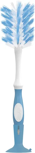 Dr. Brown's Cepillo de lujo para biberón con cepillo de limpieza de ventilación anticólico, cerdas suaves y resistentes, sin BPA, azul, 1 paquete