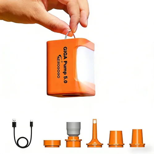 Aerogogo Pump 5.0 Bomba de aire portátil con batería de 3600 mAh, bomba de aire 5kPa para inflables, bomba recargable, naranja