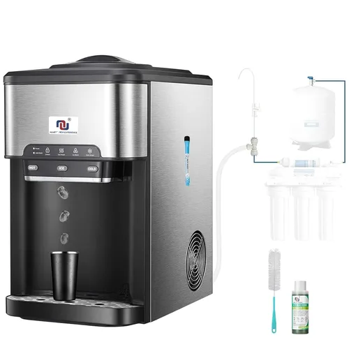 Miniatura 10 de NUNET Máquina de Hielo Portátil 3 en 1 Dispensador de Agua de Encimera Máquina de Hielo Incorporada 44 libras de Hielo Diario Carga Superior