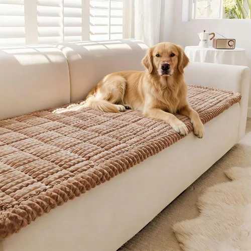 Funda lavable para sofá para perros, fundas antideslizantes para sofá para mascotas, funda de sofá para perros de pelo esponjoso para protector de