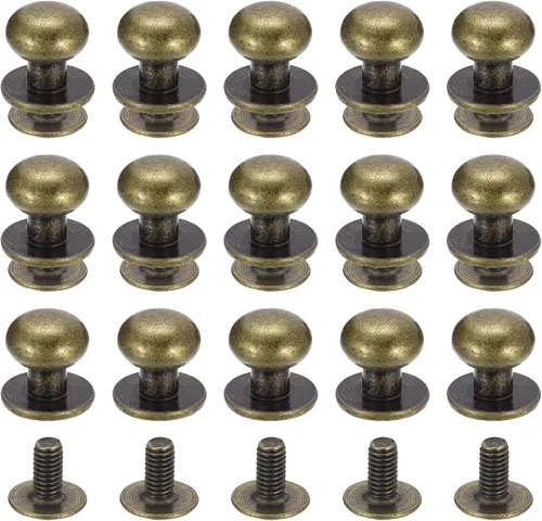 Miniatura 34 de uxcell Remaches de cabeza de bola de 0.157 pulgadas (0.157 in), tornillo trasero, paquete de 15 remaches de pezón de botón de cabeza redonda