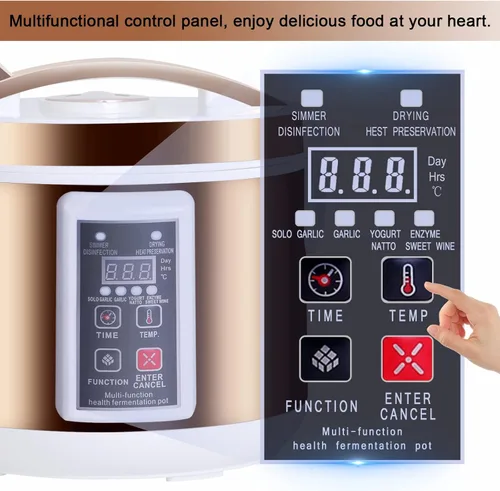 Miniatura 3 de Fermentador de ajo negro Caja de fermento inteligente automática 6L Fermentación rápida de 7 días Ajo negro Arroz dulce Fabricante de vino Natto