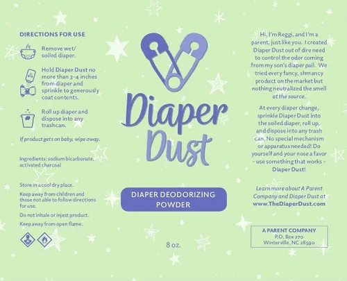 Miniatura 3 de Diaper Dust - Polvo desodorante para pañales con carbón activado - Eliminador de olores de pañales, no se necesita cubo de pañales, portátil y sin