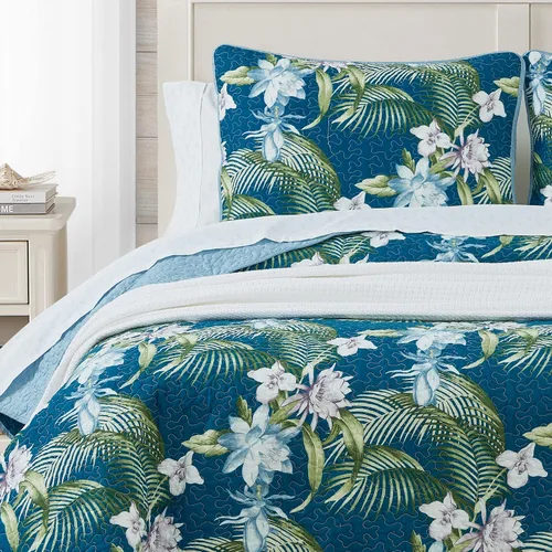 Miniatura 8 de Tommy Bahama - Juego de colcha tamaño Queen, ropa de cama reversible de algodón con fundas a juego, juego de ropa de cama transpirable para todas