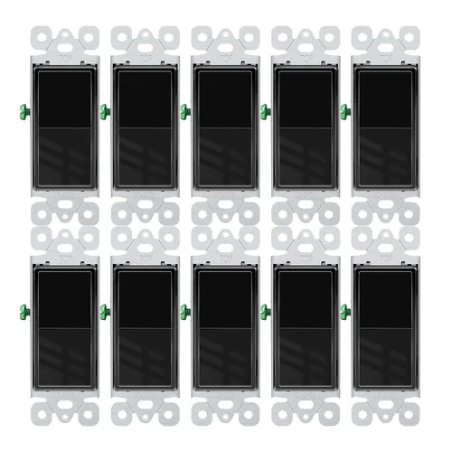 Miniatura 12 de Greencycle Interruptor de luz basculante de un solo polo, interruptor de luz de paleta de 15 amperios, interruptores Sp blancos, 120V-277V CA