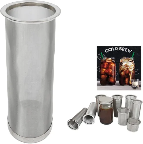 Miniatura 6 de Filtro de café frío para tarro de masón, filtro de filtro de infusión de té de acero inoxidable, filtro cilíndrico de malla de boca ancha