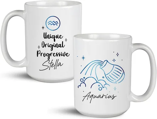 Miniatura 22 de Taza de cerámica blanca con monograma de letra inicial personalizada, alfabeto floral, nombre personalizado y inicial A-Z, taza de café de 11 onzas
