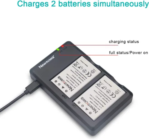 Miniatura 4 de Newmowa Batería de repuesto EN-EL5 (paquete de 2) y kit de cargador USB dual para Nikon Coolpix 3700, 4200, 5200, 5900, 7900, P3, P4, P80, P90