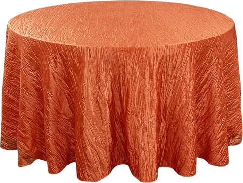 Miniatura 15 de Your Chair Covers - Mantel redondo de tafetán arrugado de 132 pulgadas - Mantel de comedor color champán, brillante aplastado para bodas, fiestas